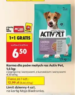 Biedronka Karma dla psów małych ras Activ Pet, 1,5 kg oferta