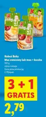 Lidl Kubuś Baby Mus owocowy lub mus + kaszka oferta