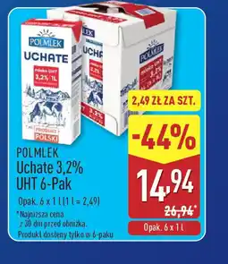 ALDI Mleko Polmlek UHT Uchate 3,2% oferta