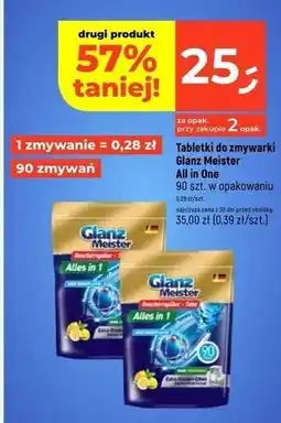 Dealz Tabletki do zmywarki lemon Glanzmeister All In 1 oferta