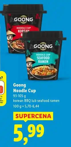 Lidl Noodle cup korean bbq Goong oferta