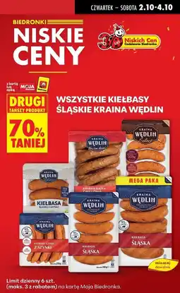 Biedronka Kiełbasa śląska z szynki Kraina Wędlin oferta