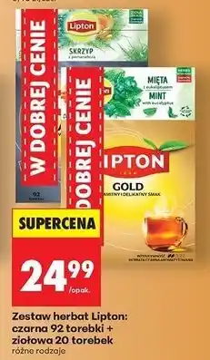 Biedronka Zestaw herbat: yellow label 92 szt + herbata skrzyp 20 szt. Lipton Herbat oferta