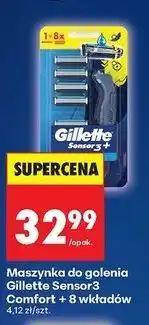 Biedronka Maszynka do golenia + 8 wkładów Gillette Sensor 3 oferta