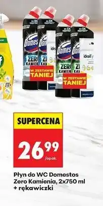 Biedronka Żel do wc green + rękawiczki Domestos Zero Kamienia oferta
