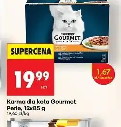 Biedronka Karma dla kota fileciki w sosie z indykiem + tuńczykiem kaczką jagnięciną Purina Gourmet Perle oferta
