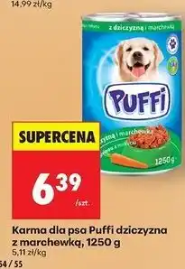 Biedronka Karma dla psa dziczyzna z marchewką Puffi oferta