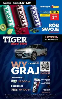 Biedronka Napój blueberryy zero sugar Tiger Energy Drink oferta