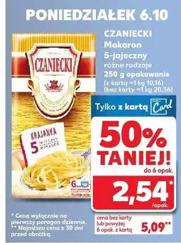 Kaufland Makaron 5-jajeczny różne rodzaje Czanicki oferta