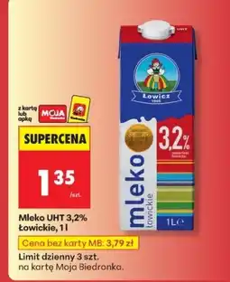 Biedronka Mleko UHT 3,2% Łowickie Łowicz oferta