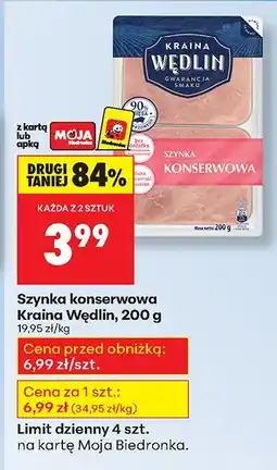Biedronka Szynka konserwowa Kraina Wędlin, 200 g oferta