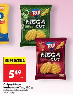 Biedronka Chipsy Mega Karbowane Top, 150 g zielona cebulka oferta