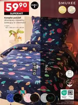 Biedronka Komplet pościeli dziecięcej z bawełny świecący w ciemności oferta
