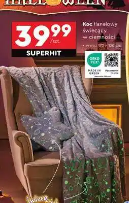 Biedronka Koc flanelowy świecący w ciemności oferta