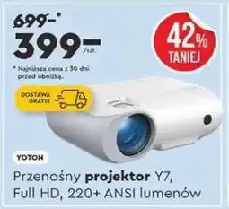 Biedronka Przenośny projektor Y7, Full HD, 220+ ANSI lumenów oferta