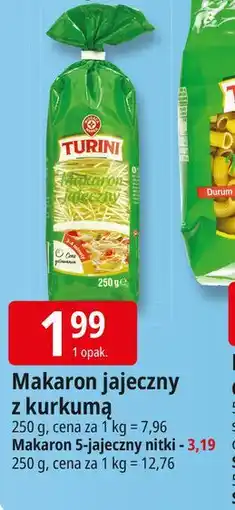 E.Leclerc Makaron 5-jajeczny nitki Wiodąca Marka Turini oferta