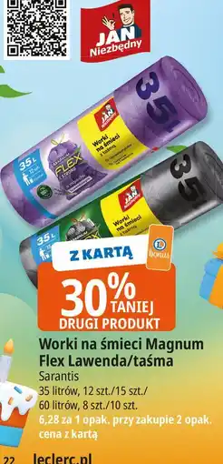 E.Leclerc Worki na śmieci flex & strong 60 l Jan Niezbędny Magnum oferta