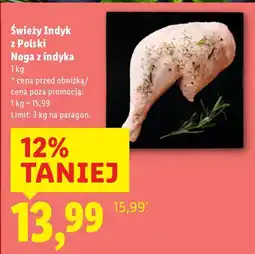 Lidl Noga z indyka 1 kg Świeży Indyk z Polski oferta