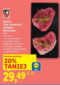 Lidl Steki z irlandzkiej wołowiny Black Angus 400 g Rzeźnik oferta