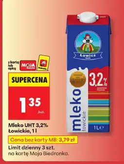 Biedronka Mleko 3.2 % Łowicz 1906 Łowickie oferta