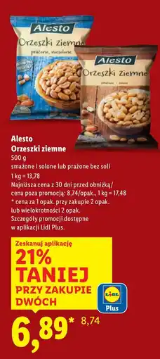 Lidl Orzeszki ziemne smażone i solone Alesto oferta