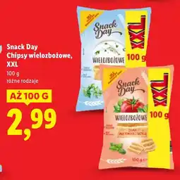 Lidl Chipsy wieloziarniste XXL różne rodzaje Snack Day oferta