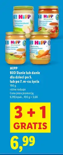 Lidl Danie HiPP BIO dla dzieci różne rodzaje 3+3 GRATIS oferta
