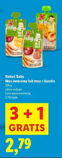 Lidl Mus Kubuś Baby owocowy różne rodzaje oferta