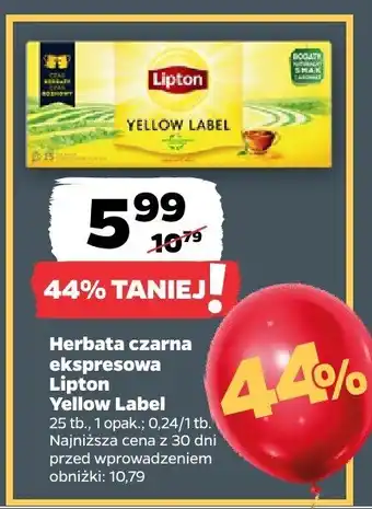 Netto Herbata czarna ekspresowa Lipton Yellow Label oferta