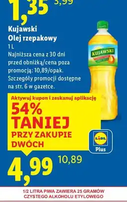 Lidl Olej rzepakowy Kujawski 1L oferta