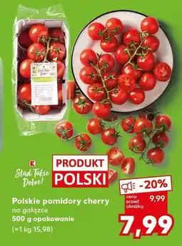 Kaufland Polskie pomidory cherry na gałązce 500 g Kaufland oferta