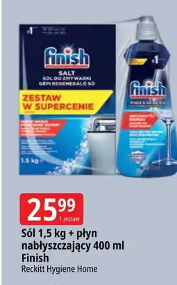 E.Leclerc Sól do zmywarek + płyn nabłyszczania Finish Special Salt oferta