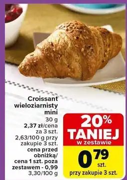 Carrefour Croissant wieloziarnisty mini 30g Carrefour oferta