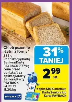 Carrefour Chleb pszenno-żytni z formy 385g Carrefour oferta
