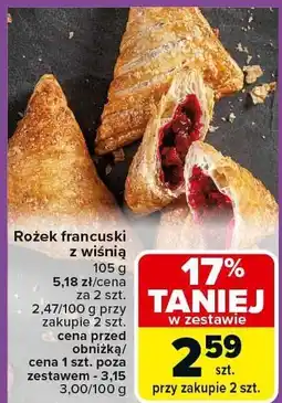Carrefour Rożek francuski z wiśnią 105g Carrefour oferta