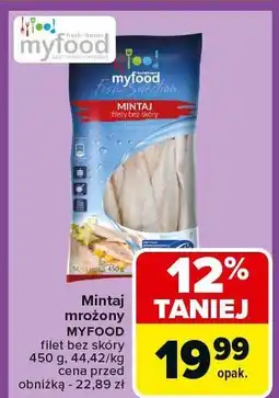 Carrefour Mintaj mrożony filet bez skóry 450g Myfood oferta