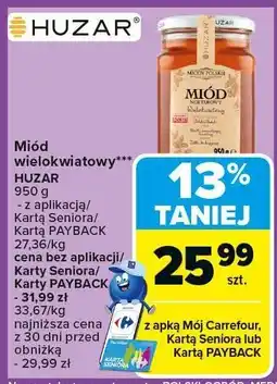 Carrefour Miód wielokwiatowy Huzar 950g oferta