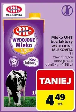 Carrefour Mleko UHT bez laktozy Wypasione 1l Mlekovita oferta