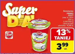 Carrefour Śmietanka Primo 200g Zott oferta