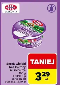 Carrefour Serek wiejski bez laktozy Mlekovita 180g oferta