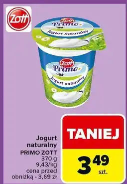 Carrefour Jogurt naturalny Primo 370g Zott oferta