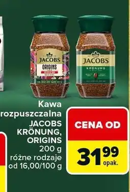 Carrefour Kawa rozpuszczalna JACOBS KRÖNUNG, ORIGINS 200g oferta