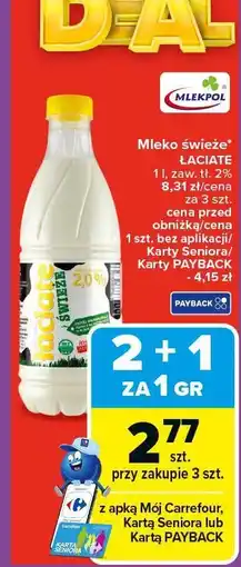 Carrefour Mleko świeże Łaciate 1l Mlekpol oferta