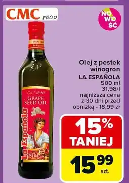 Carrefour Olej z pestek winogron La Espanola 500ml oferta
