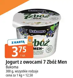 E.Leclerc Jogurt jagoda-czarna porzeczka Bakoma 7 Zbóż Men oferta