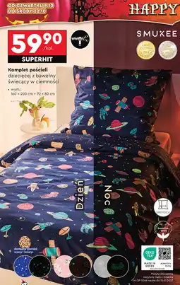 Biedronka Pościel bawełniana 160 x 200 + 2 70 80 cm Smukee oferta