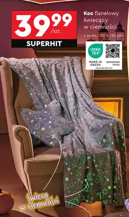 Biedronka Koc świecący w ciemności 130 x 170 cm Smukee Home oferta