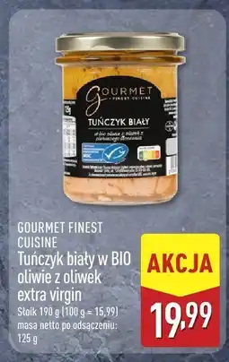 ALDI Tuńczyk biały w BIO oliwie z oliwek Gourmet Finest Cuisine 190g oferta
