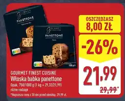 ALDI Włoska babka panettone Gourmet Finest Cuisine oferta