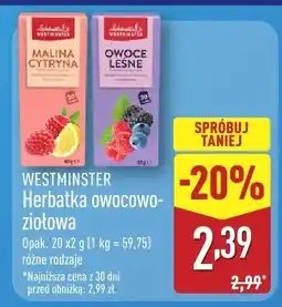 ALDI Herbatka owocowo-ziołowa Westminster oferta